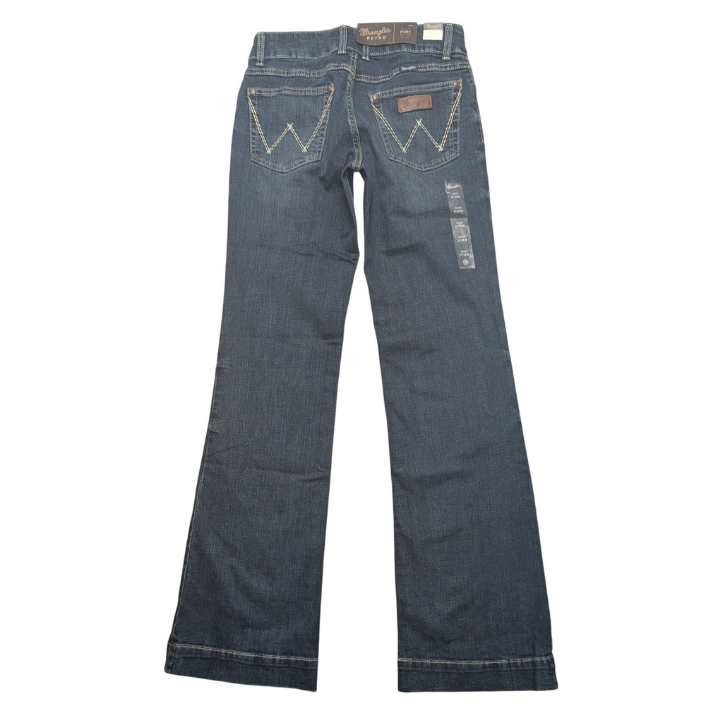 NWT Wrangler Retro Mae Trouser Jeans Womens 27/3x36 Dark Wash Mid Rise Stretch - Picture 2 of 12